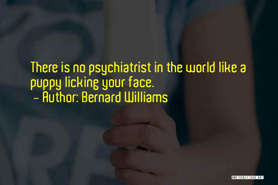 Bernard Williams Quotes: There Is No Psychiatrist In The World Like A Puppy Licking Your Face.