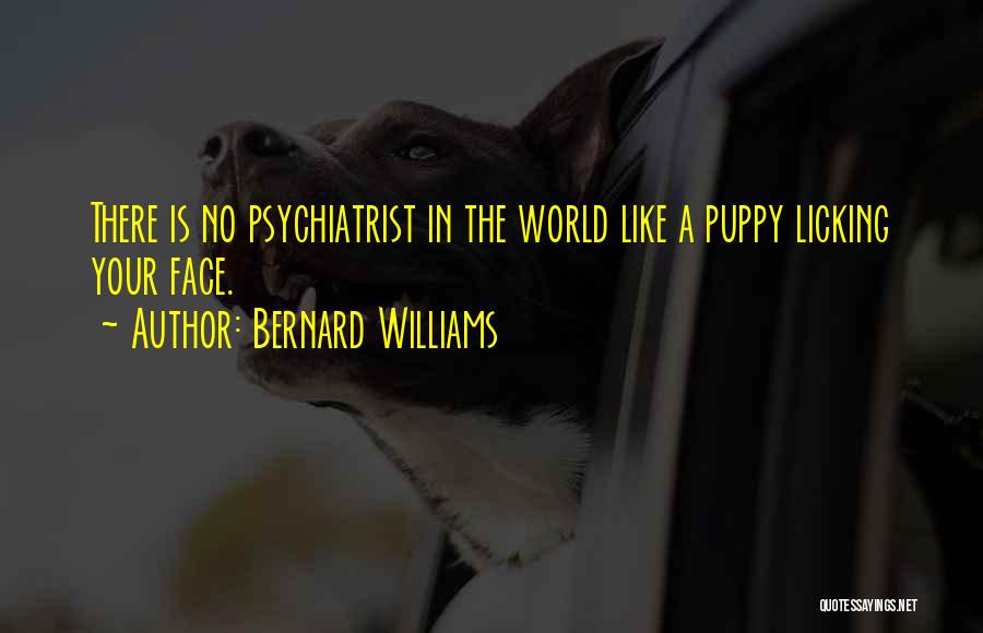 Bernard Williams Quotes: There Is No Psychiatrist In The World Like A Puppy Licking Your Face.