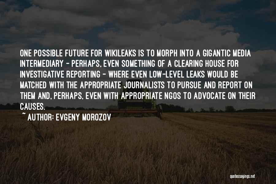 Evgeny Morozov Quotes: One Possible Future For Wikileaks Is To Morph Into A Gigantic Media Intermediary - Perhaps, Even Something Of A Clearing