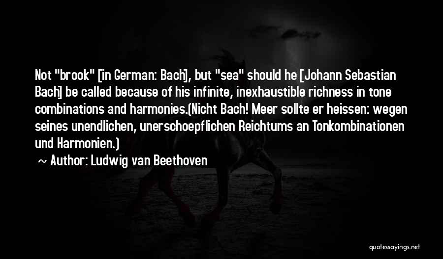 Ludwig Van Beethoven Quotes: Not Brook [in German: Bach], But Sea Should He [johann Sebastian Bach] Be Called Because Of His Infinite, Inexhaustible Richness