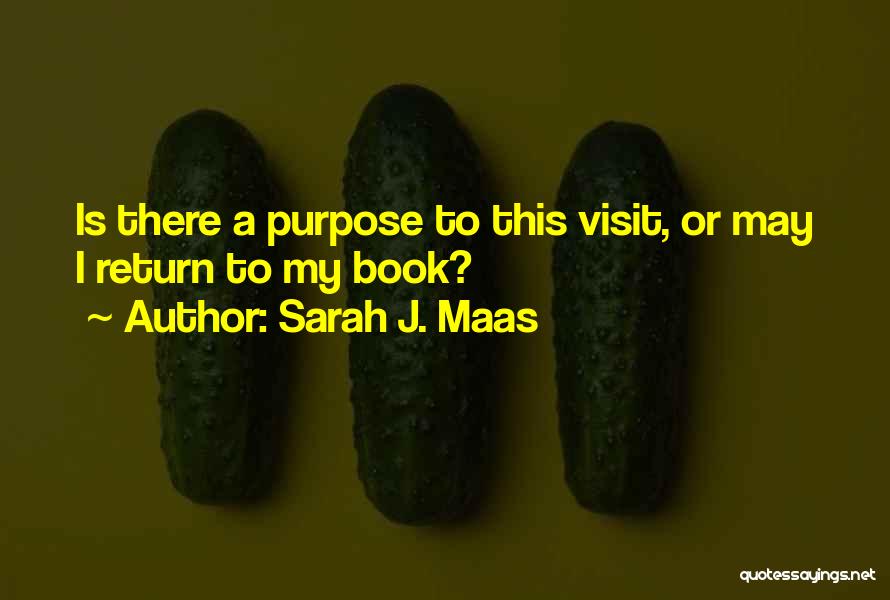 Sarah J. Maas Quotes: Is There A Purpose To This Visit, Or May I Return To My Book?