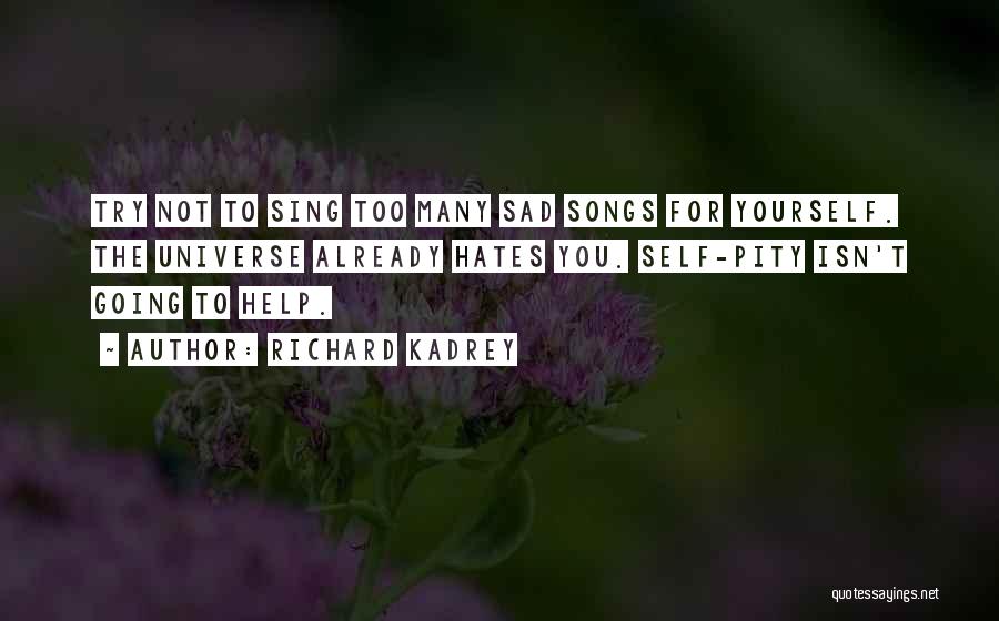 Richard Kadrey Quotes: Try Not To Sing Too Many Sad Songs For Yourself. The Universe Already Hates You. Self-pity Isn't Going To Help.