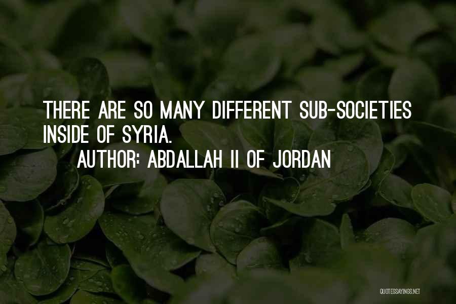 Abdallah II Of Jordan Quotes: There Are So Many Different Sub-societies Inside Of Syria.