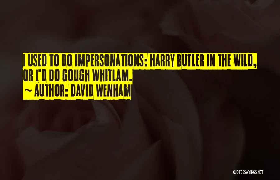 David Wenham Quotes: I Used To Do Impersonations: Harry Butler In The Wild, Or I'd Do Gough Whitlam.