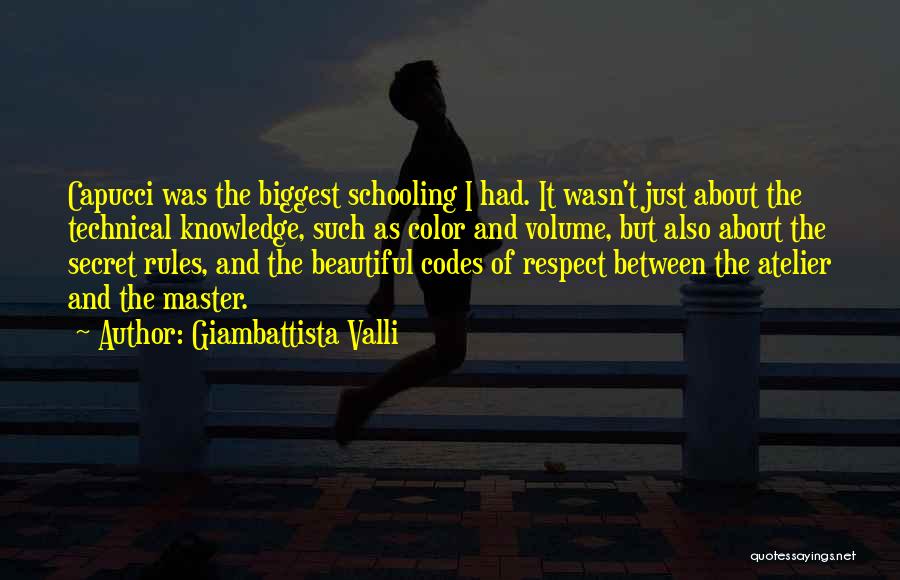 Giambattista Valli Quotes: Capucci Was The Biggest Schooling I Had. It Wasn't Just About The Technical Knowledge, Such As Color And Volume, But