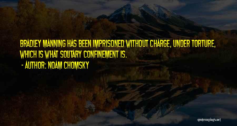 Noam Chomsky Quotes: Bradley Manning Has Been Imprisoned Without Charge, Under Torture, Which Is What Solitary Confinement Is.