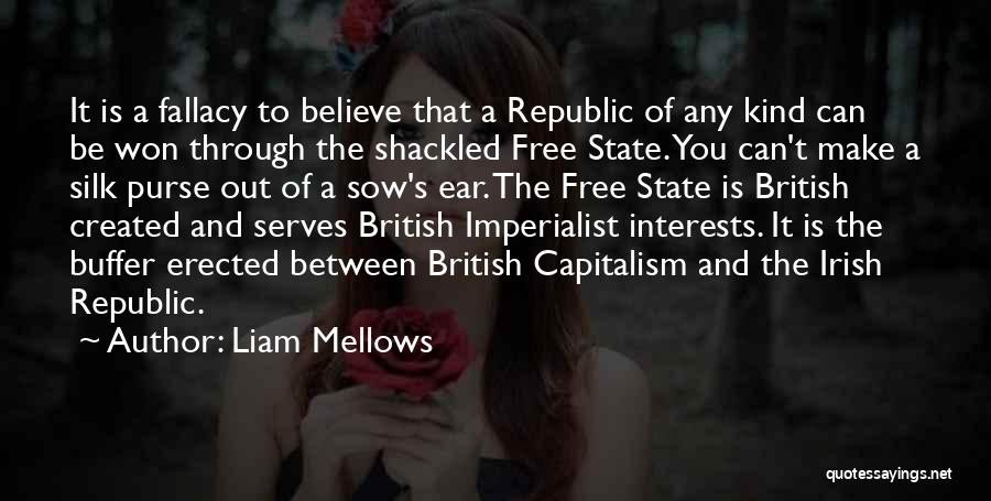 Liam Mellows Quotes: It Is A Fallacy To Believe That A Republic Of Any Kind Can Be Won Through The Shackled Free State.