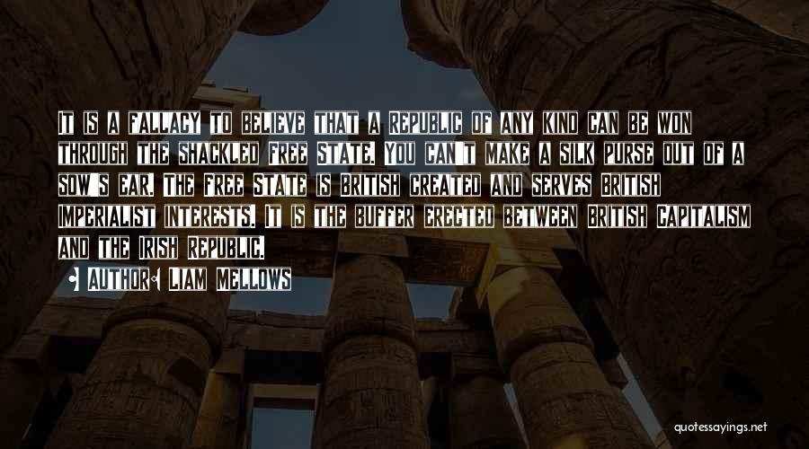 Liam Mellows Quotes: It Is A Fallacy To Believe That A Republic Of Any Kind Can Be Won Through The Shackled Free State.