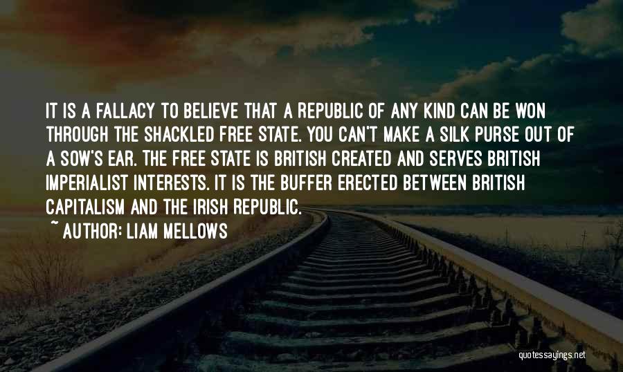 Liam Mellows Quotes: It Is A Fallacy To Believe That A Republic Of Any Kind Can Be Won Through The Shackled Free State.