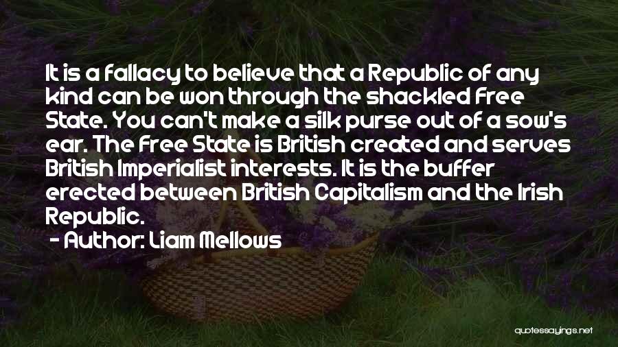 Liam Mellows Quotes: It Is A Fallacy To Believe That A Republic Of Any Kind Can Be Won Through The Shackled Free State.