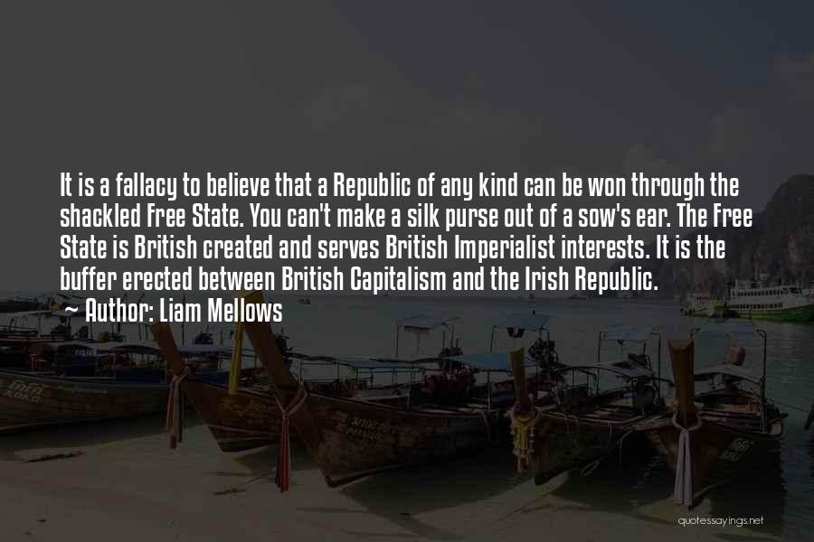 Liam Mellows Quotes: It Is A Fallacy To Believe That A Republic Of Any Kind Can Be Won Through The Shackled Free State.