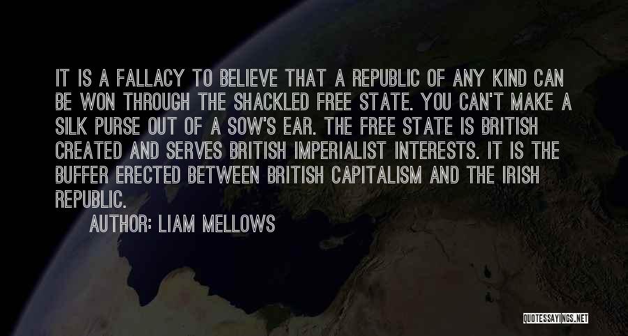 Liam Mellows Quotes: It Is A Fallacy To Believe That A Republic Of Any Kind Can Be Won Through The Shackled Free State.