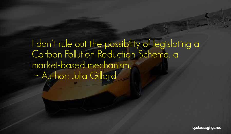 Julia Gillard Quotes: I Don't Rule Out The Possibility Of Legislating A Carbon Pollution Reduction Scheme, A Market-based Mechanism,