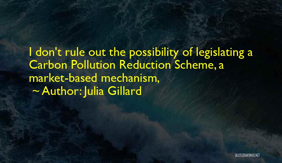 Julia Gillard Quotes: I Don't Rule Out The Possibility Of Legislating A Carbon Pollution Reduction Scheme, A Market-based Mechanism,