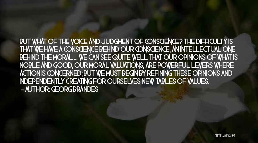 Georg Brandes Quotes: But What Of The Voice And Judgment Of Conscience? The Difficulty Is That We Have A Conscience Behind Our Conscience,