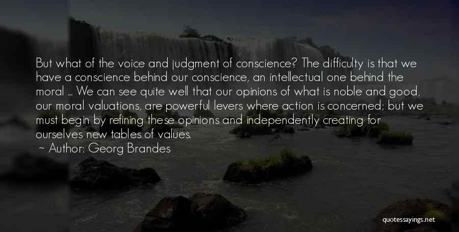 Georg Brandes Quotes: But What Of The Voice And Judgment Of Conscience? The Difficulty Is That We Have A Conscience Behind Our Conscience,