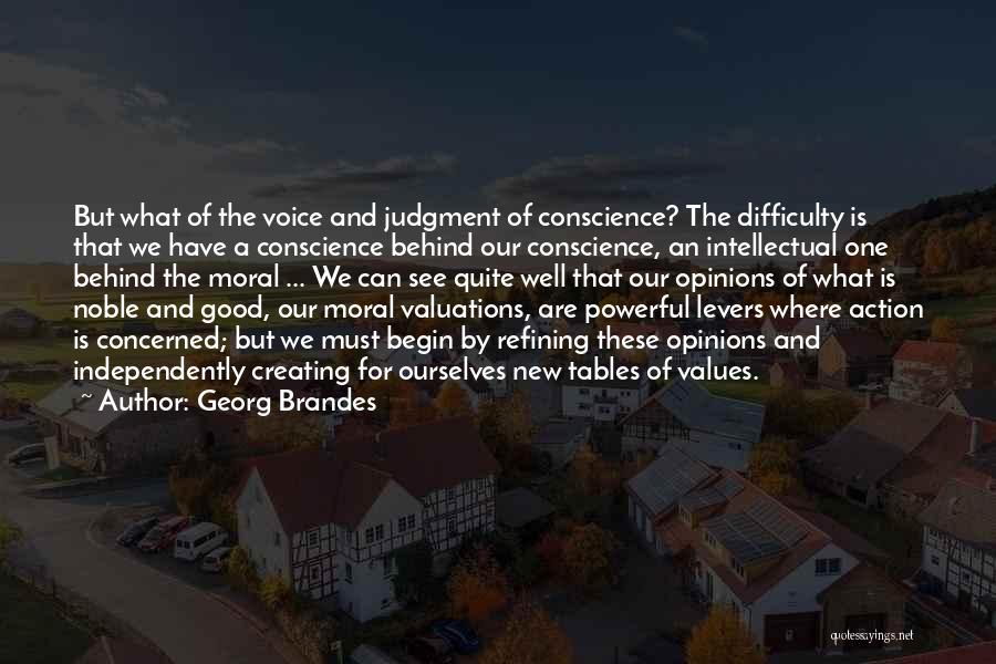 Georg Brandes Quotes: But What Of The Voice And Judgment Of Conscience? The Difficulty Is That We Have A Conscience Behind Our Conscience,