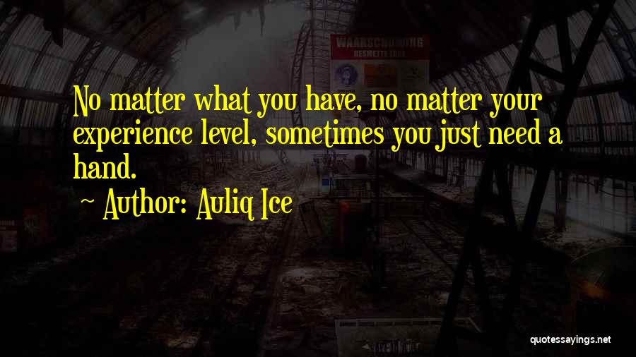 Auliq Ice Quotes: No Matter What You Have, No Matter Your Experience Level, Sometimes You Just Need A Hand.