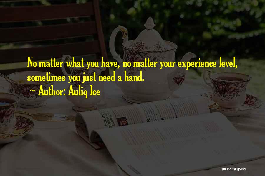 Auliq Ice Quotes: No Matter What You Have, No Matter Your Experience Level, Sometimes You Just Need A Hand.