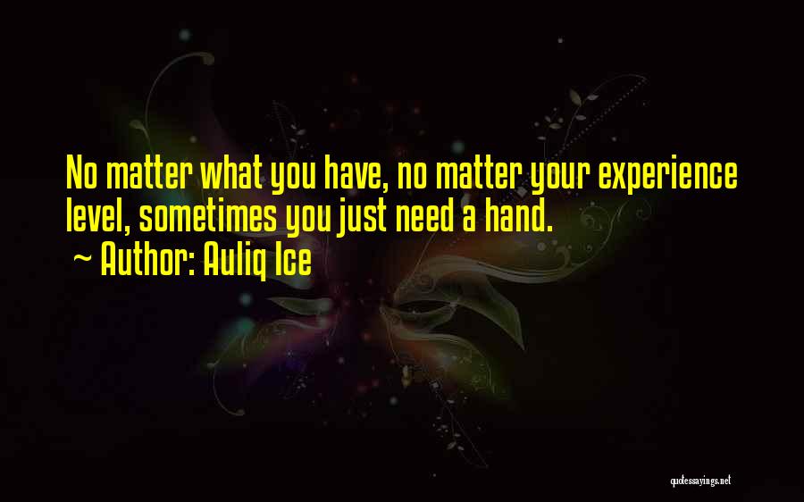 Auliq Ice Quotes: No Matter What You Have, No Matter Your Experience Level, Sometimes You Just Need A Hand.