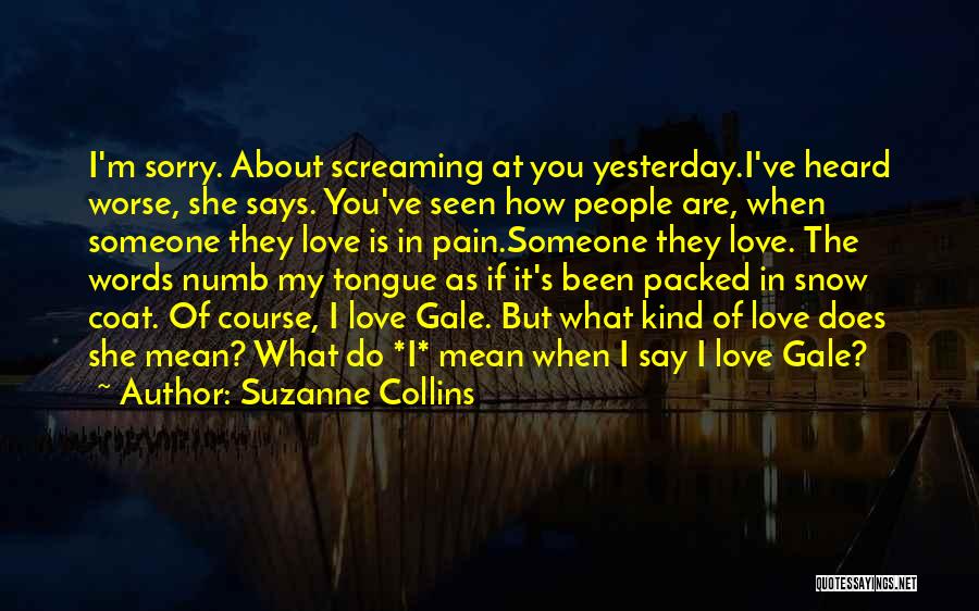 Suzanne Collins Quotes: I'm Sorry. About Screaming At You Yesterday.i've Heard Worse, She Says. You've Seen How People Are, When Someone They Love