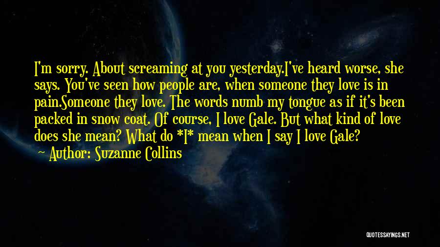 Suzanne Collins Quotes: I'm Sorry. About Screaming At You Yesterday.i've Heard Worse, She Says. You've Seen How People Are, When Someone They Love