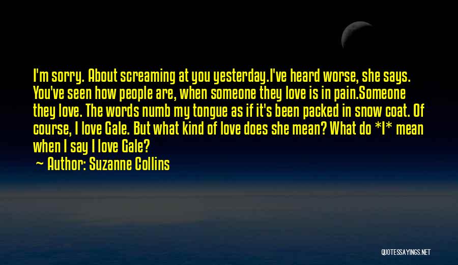 Suzanne Collins Quotes: I'm Sorry. About Screaming At You Yesterday.i've Heard Worse, She Says. You've Seen How People Are, When Someone They Love