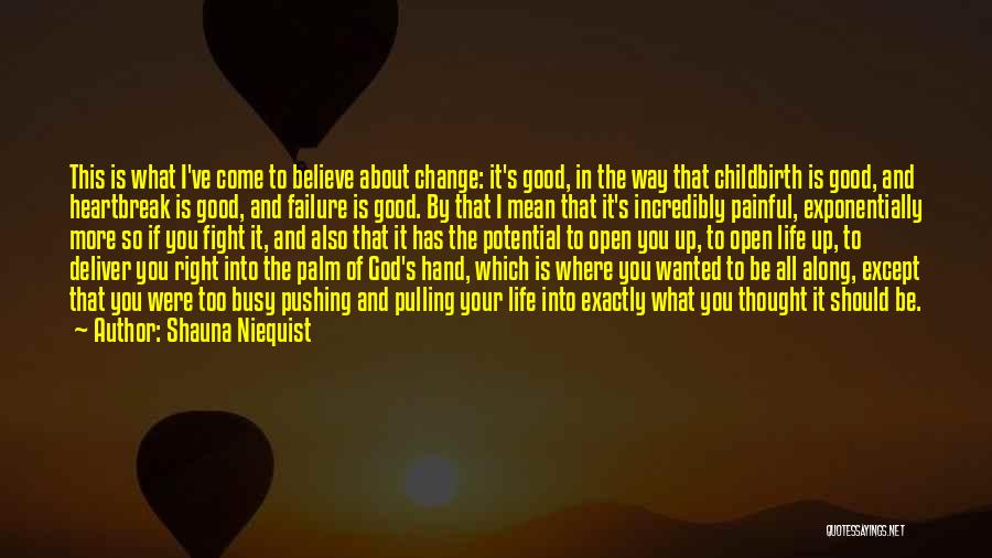 Shauna Niequist Quotes: This Is What I've Come To Believe About Change: It's Good, In The Way That Childbirth Is Good, And Heartbreak