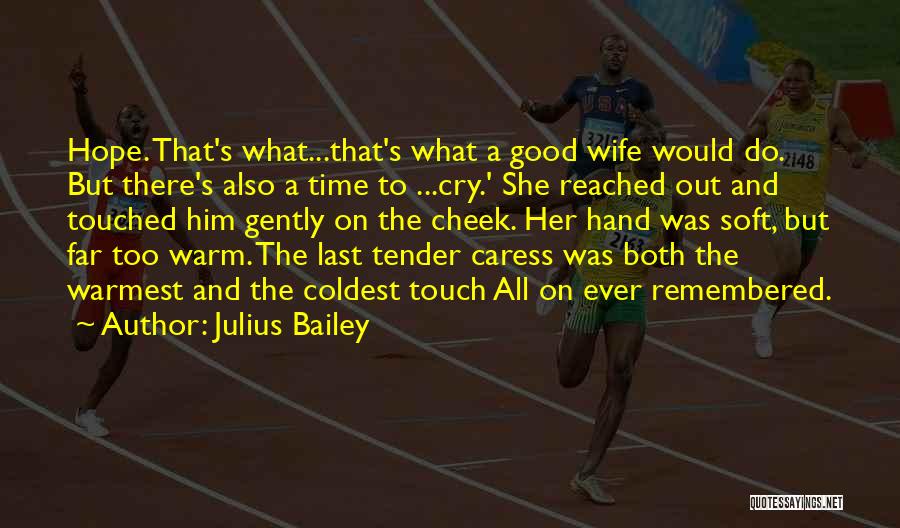 Julius Bailey Quotes: Hope. That's What...that's What A Good Wife Would Do. But There's Also A Time To ...cry.' She Reached Out And