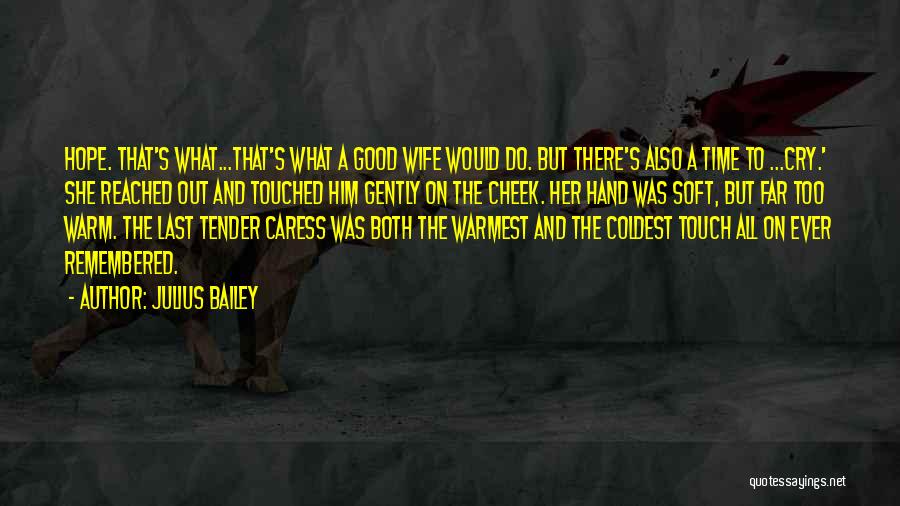Julius Bailey Quotes: Hope. That's What...that's What A Good Wife Would Do. But There's Also A Time To ...cry.' She Reached Out And