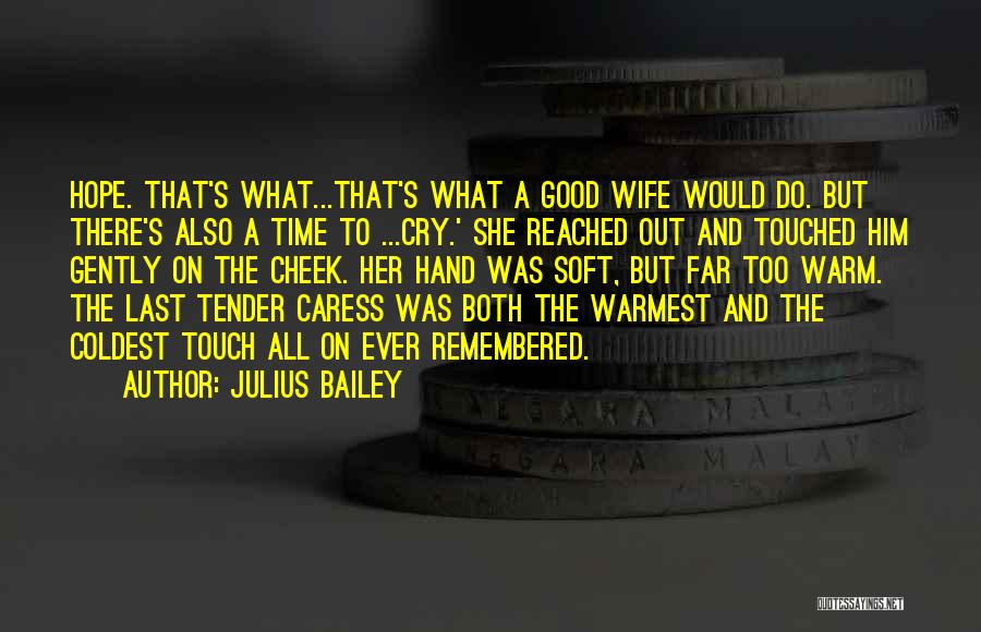 Julius Bailey Quotes: Hope. That's What...that's What A Good Wife Would Do. But There's Also A Time To ...cry.' She Reached Out And