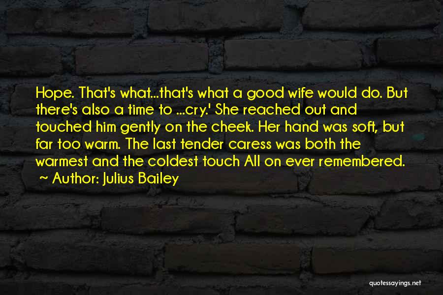 Julius Bailey Quotes: Hope. That's What...that's What A Good Wife Would Do. But There's Also A Time To ...cry.' She Reached Out And