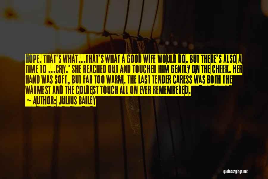 Julius Bailey Quotes: Hope. That's What...that's What A Good Wife Would Do. But There's Also A Time To ...cry.' She Reached Out And