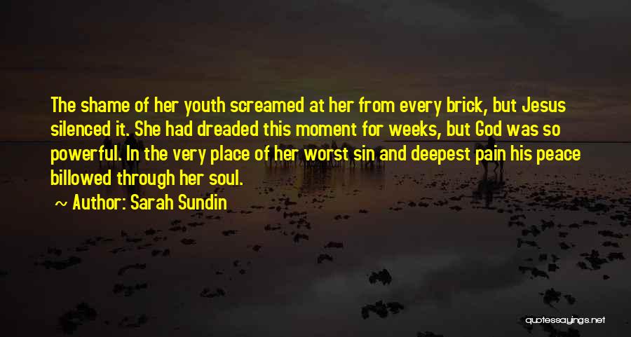 Sarah Sundin Quotes: The Shame Of Her Youth Screamed At Her From Every Brick, But Jesus Silenced It. She Had Dreaded This Moment