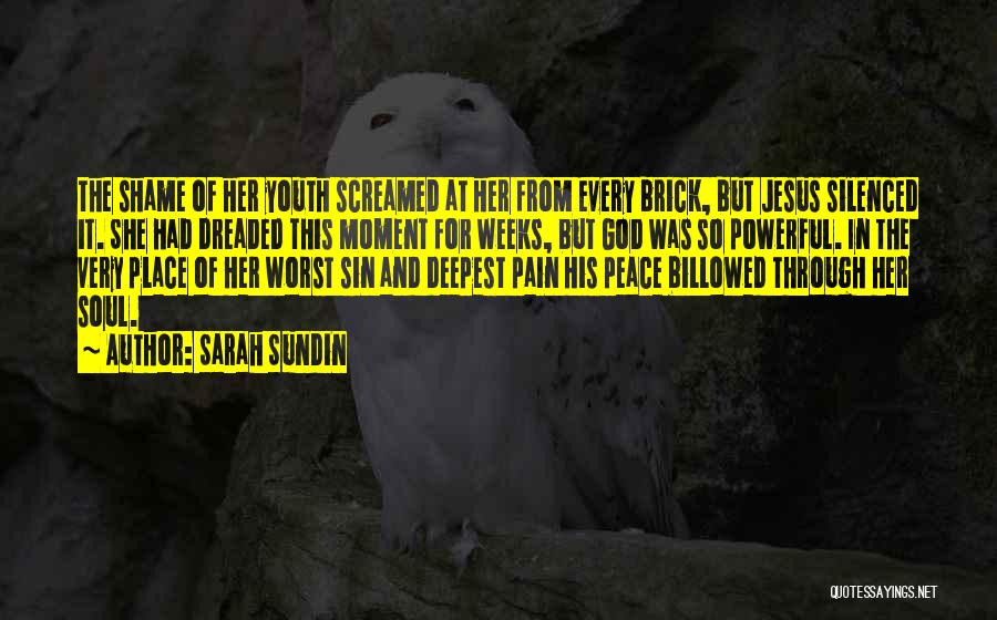 Sarah Sundin Quotes: The Shame Of Her Youth Screamed At Her From Every Brick, But Jesus Silenced It. She Had Dreaded This Moment