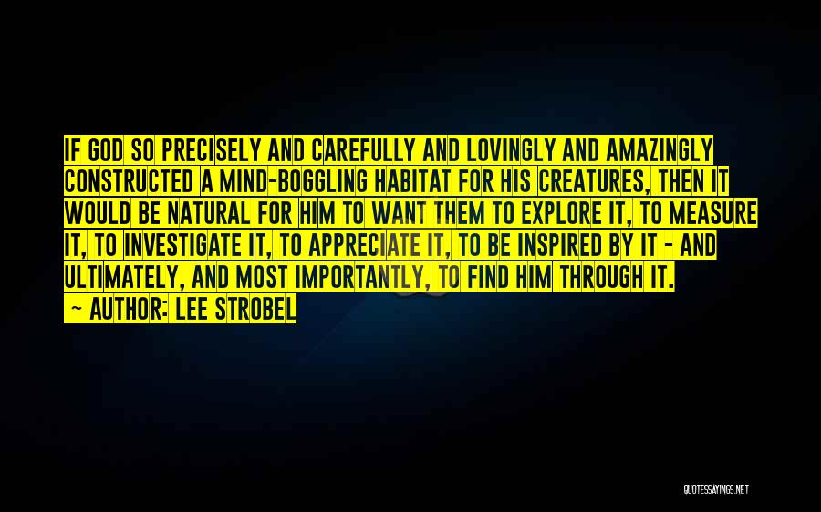 Lee Strobel Quotes: If God So Precisely And Carefully And Lovingly And Amazingly Constructed A Mind-boggling Habitat For His Creatures, Then It Would