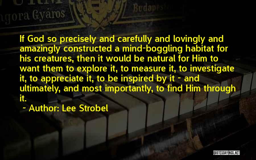 Lee Strobel Quotes: If God So Precisely And Carefully And Lovingly And Amazingly Constructed A Mind-boggling Habitat For His Creatures, Then It Would