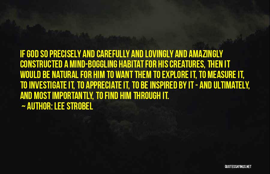 Lee Strobel Quotes: If God So Precisely And Carefully And Lovingly And Amazingly Constructed A Mind-boggling Habitat For His Creatures, Then It Would