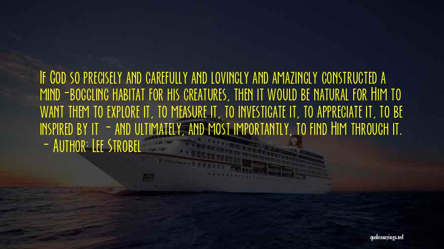 Lee Strobel Quotes: If God So Precisely And Carefully And Lovingly And Amazingly Constructed A Mind-boggling Habitat For His Creatures, Then It Would