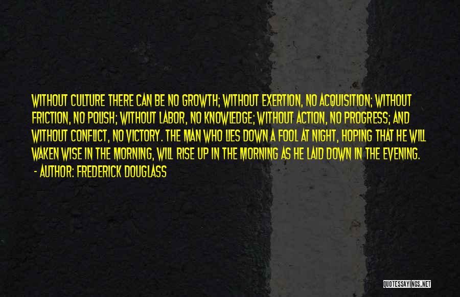 Frederick Douglass Quotes: Without Culture There Can Be No Growth; Without Exertion, No Acquisition; Without Friction, No Polish; Without Labor, No Knowledge; Without