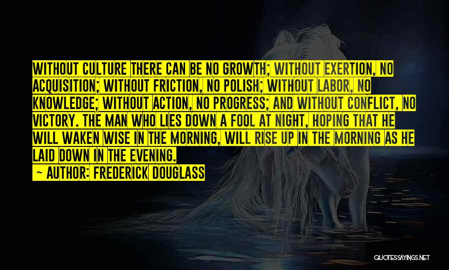 Frederick Douglass Quotes: Without Culture There Can Be No Growth; Without Exertion, No Acquisition; Without Friction, No Polish; Without Labor, No Knowledge; Without