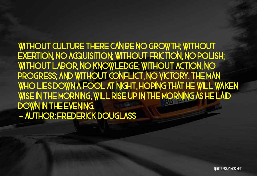 Frederick Douglass Quotes: Without Culture There Can Be No Growth; Without Exertion, No Acquisition; Without Friction, No Polish; Without Labor, No Knowledge; Without