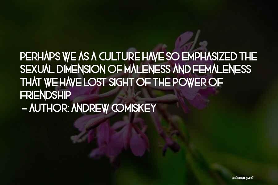 Andrew Comiskey Quotes: Perhaps We As A Culture Have So Emphasized The Sexual Dimension Of Maleness And Femaleness That We Have Lost Sight