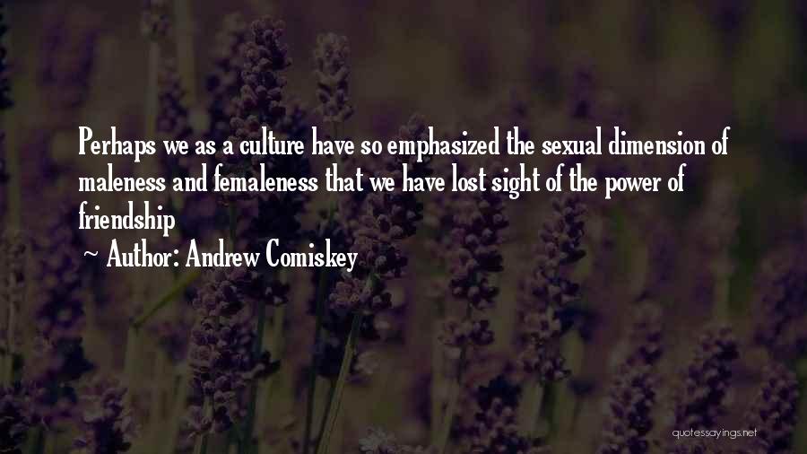 Andrew Comiskey Quotes: Perhaps We As A Culture Have So Emphasized The Sexual Dimension Of Maleness And Femaleness That We Have Lost Sight