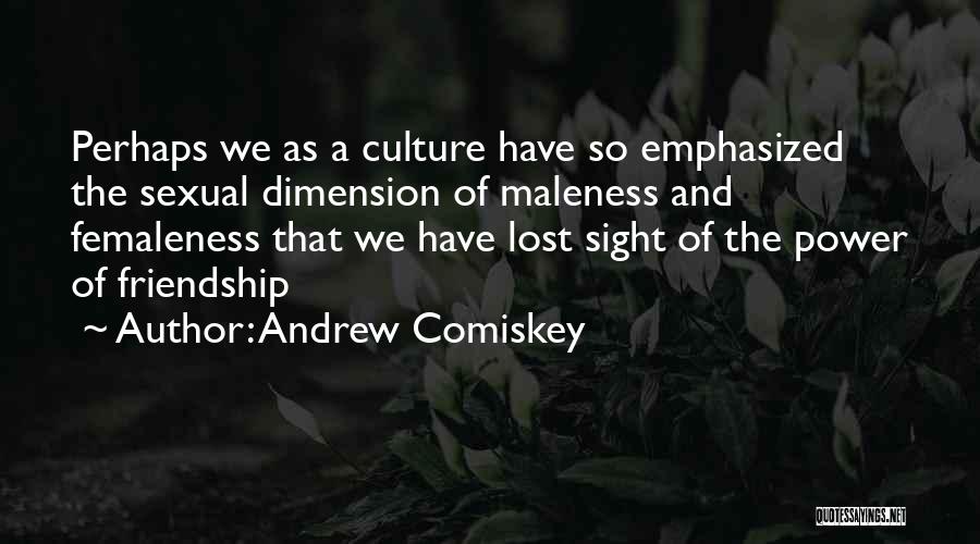 Andrew Comiskey Quotes: Perhaps We As A Culture Have So Emphasized The Sexual Dimension Of Maleness And Femaleness That We Have Lost Sight