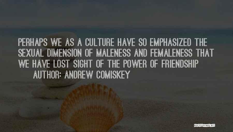 Andrew Comiskey Quotes: Perhaps We As A Culture Have So Emphasized The Sexual Dimension Of Maleness And Femaleness That We Have Lost Sight