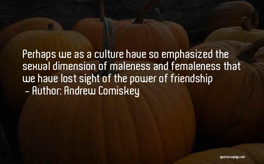 Andrew Comiskey Quotes: Perhaps We As A Culture Have So Emphasized The Sexual Dimension Of Maleness And Femaleness That We Have Lost Sight