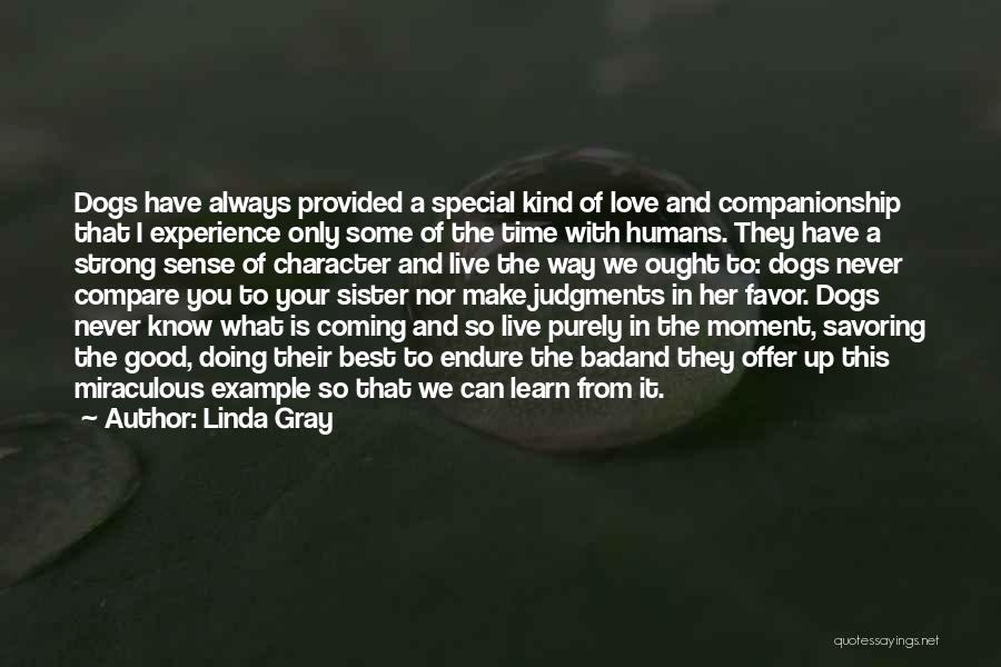 Linda Gray Quotes: Dogs Have Always Provided A Special Kind Of Love And Companionship That I Experience Only Some Of The Time With