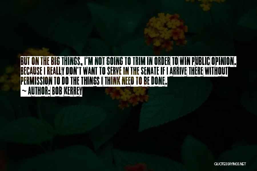 Bob Kerrey Quotes: But On The Big Things, I'm Not Going To Trim In Order To Win Public Opinion. Because I Really Don't