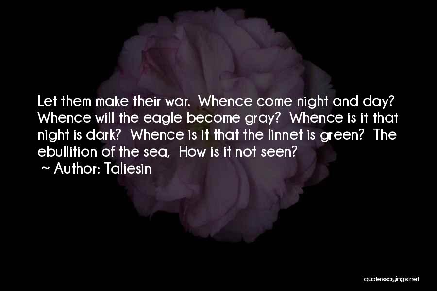 Taliesin Quotes: Let Them Make Their War. Whence Come Night And Day? Whence Will The Eagle Become Gray? Whence Is It That